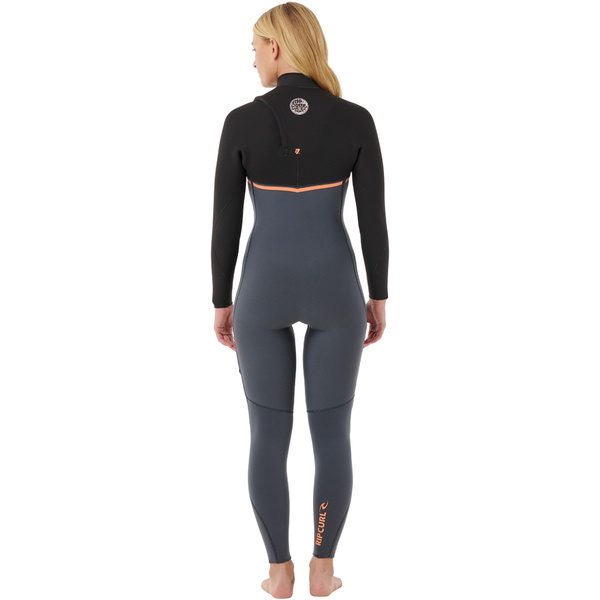 2026 Rip Curl Womens E-Bomb 3/2mm Chest Zip Wetsuit 16RWFS - Charcoal